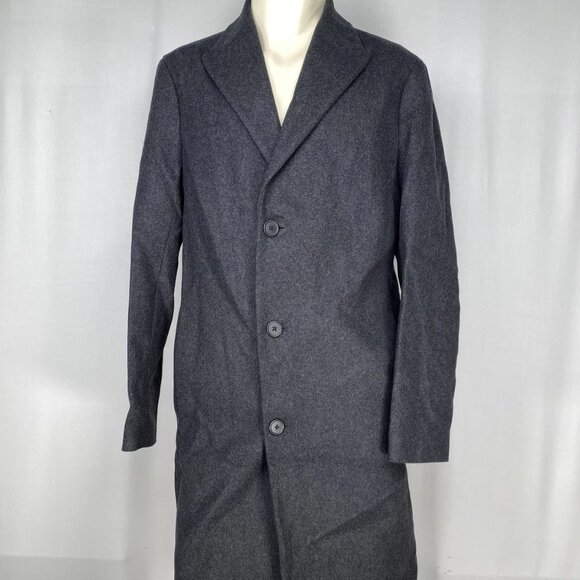 NEW THEORY Men's Monroe Wool Melton Coat Size XL – Grey Melange
